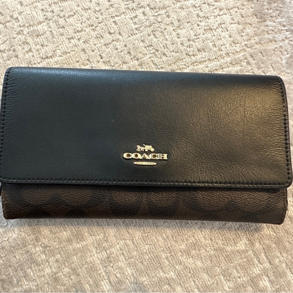 Coach Signature Leather Flap Wallet (Style No. 30241)